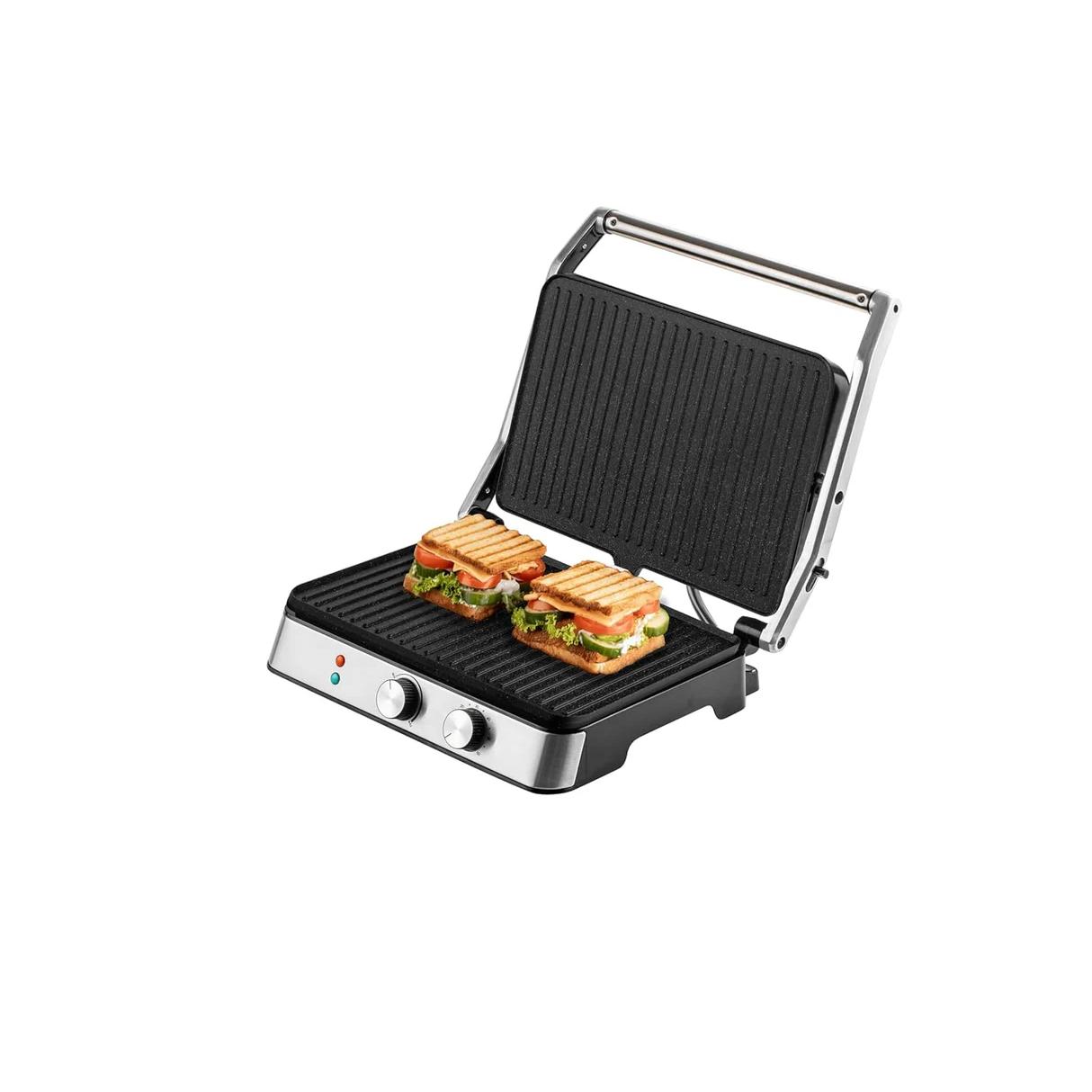 Parrilla eléctrica para sándwiches GrillMaster de 180° y 6 rebanadas XL de 1800 W - GRILL - SCHLEIZER