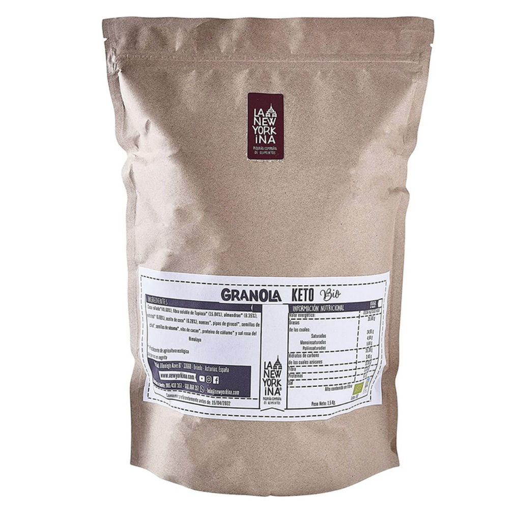 LA NEWYORKINA Granola Keto con Proteínas Veganas 1,5Kg Baja en