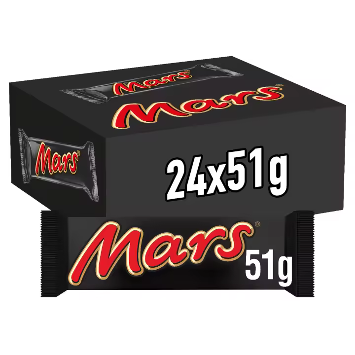 Mars Chocolatina de deliciosa crema de turrón y caramelo recubiertos del más fino Chocolate con Leche (24 x 51g) Mars Chocolatina de deliciosa crema de turrón y caramelo recubiertos del más fino Chocolate con Leche (24 x 51g)