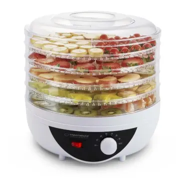 MPM MSG-01 Deshidratador de Alimentos, 5 Bandejas 28 cm, sin BPA, Seca  Frutas, Verduras, Carne, Hierbas, 250W, Blanco