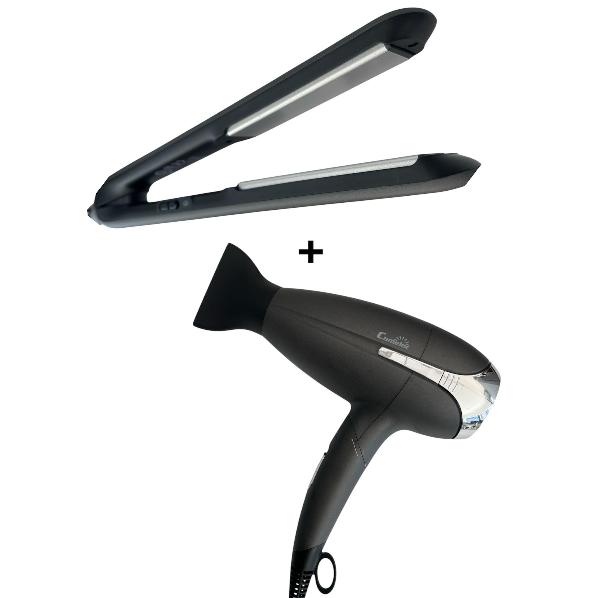 SET / KIT SECADOR DE PELO + PLANCHITA - CONJUNTO DE SERIE LIMITADA X2 - SECADOR DE PELO PROFESIONAL - MOTOS AC - PLANCHITA DE CABELLO CON PLACA DE CERAMICA
