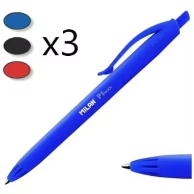 PACK 3 BOLIGRAFOS MILAN P1 TOUCH AZUL - NEGRO - ROJO PACK 3 BOLIGRAFOS MILAN P1 TOUCH AZUL - NEGRO - ROJO