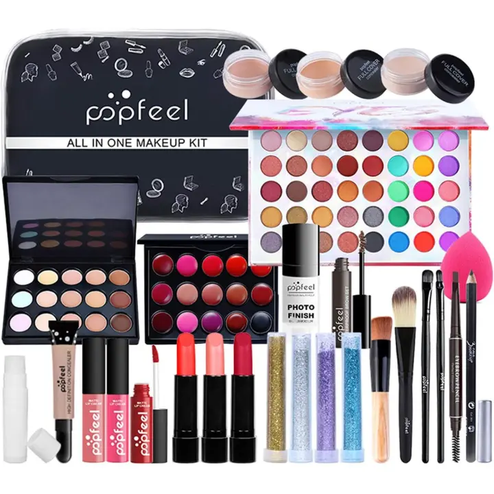 Kit de maquillaje todo en uno, kit completo de maquillaje para mujer, kit  de maquillaje multiusos, paleta de sombras de ojos, juego de brillo labial