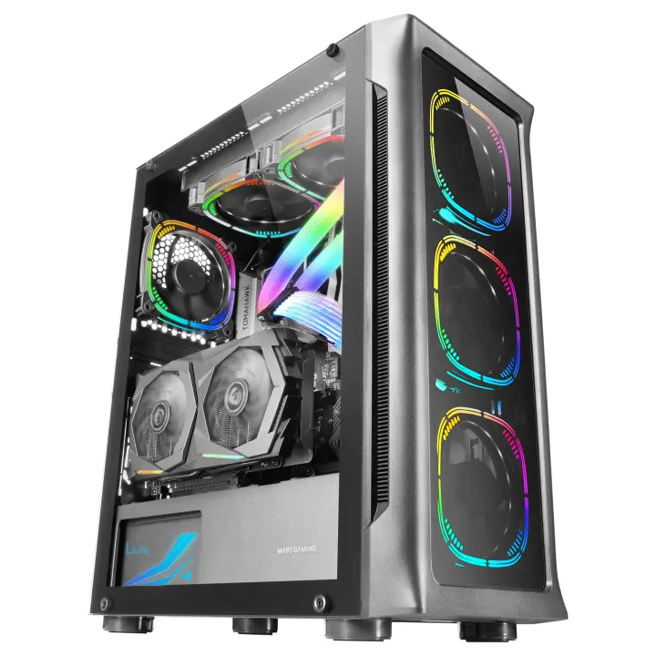 Caja Custom E-ATX Mars Gaming MC-XP, Doble Ventana Cristal Templado,  Soporte Refrigeración Líquida Completo, PCIs Verticales, USB 3.0, Blanco -  Caja PC - Los mejores precios