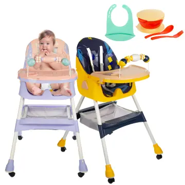 MS - Trona para bebe Spoon convertible en alzador y en silla- 3 en 1- Trona  plegable MS con asiento acolchado Gris