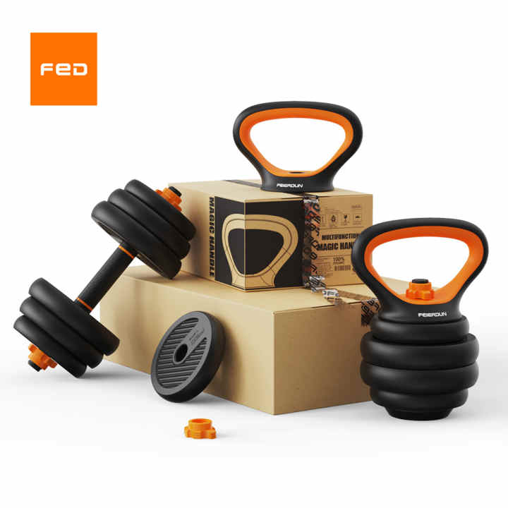 Fitness tech Juego De 2 Mancuernas Ajustables De 5kg A 40kg Negro