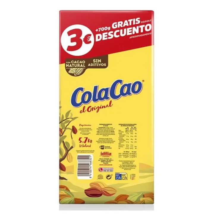 Cola Cao 0% Azúcares Añadidos: con Cacao Natural 0,3kg
