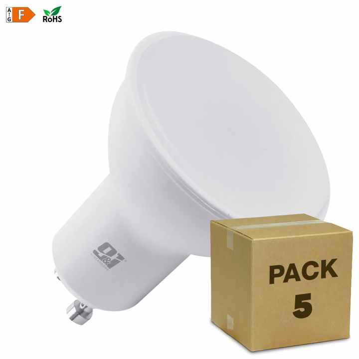 Spazioluzio Pack X 5 Bombillas Led Gu10 6w 50w 540lm Blanco Frío 6000k 15000h Orion91