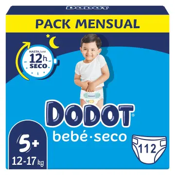 Pañal bebé seco jumbopack talla 7 DODOT, pack 52 unidades