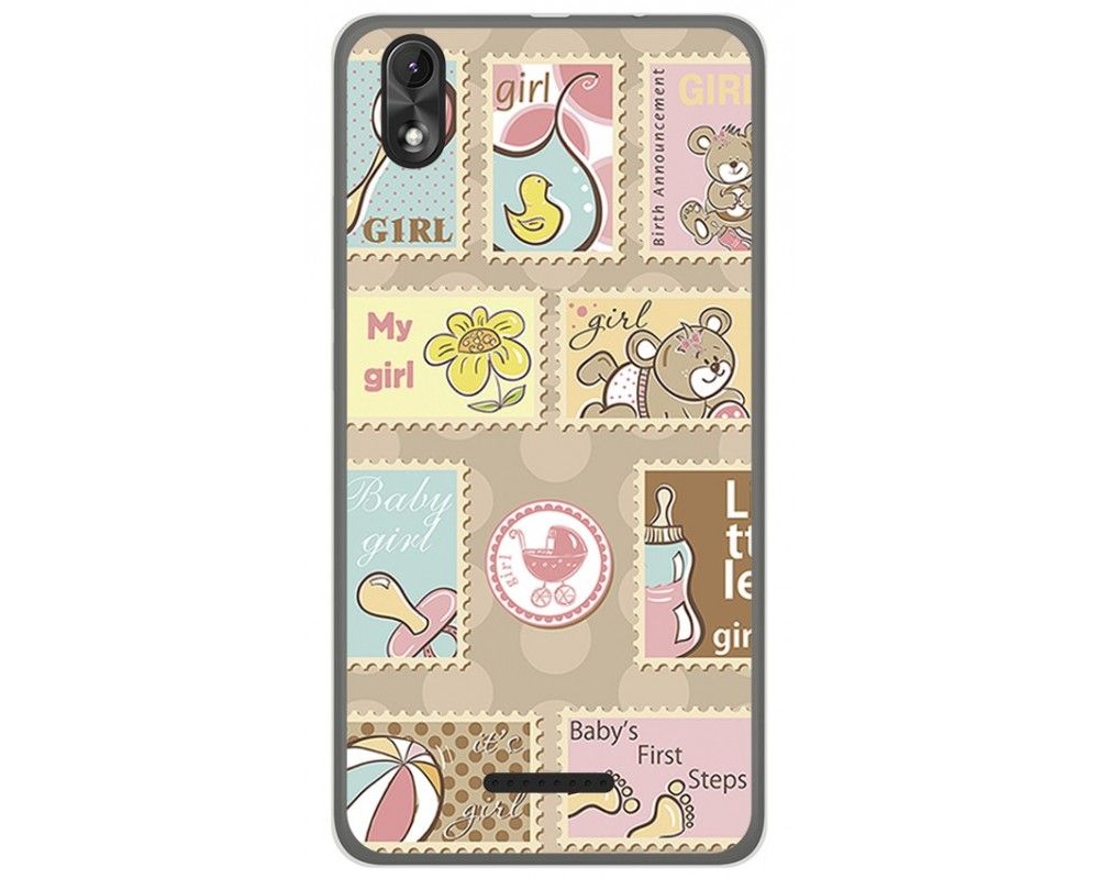 König Design Be Happy - Cover Portafoglio Per Wiko Lenny 4 Plus, Con Slot Carte, Colore Rosa