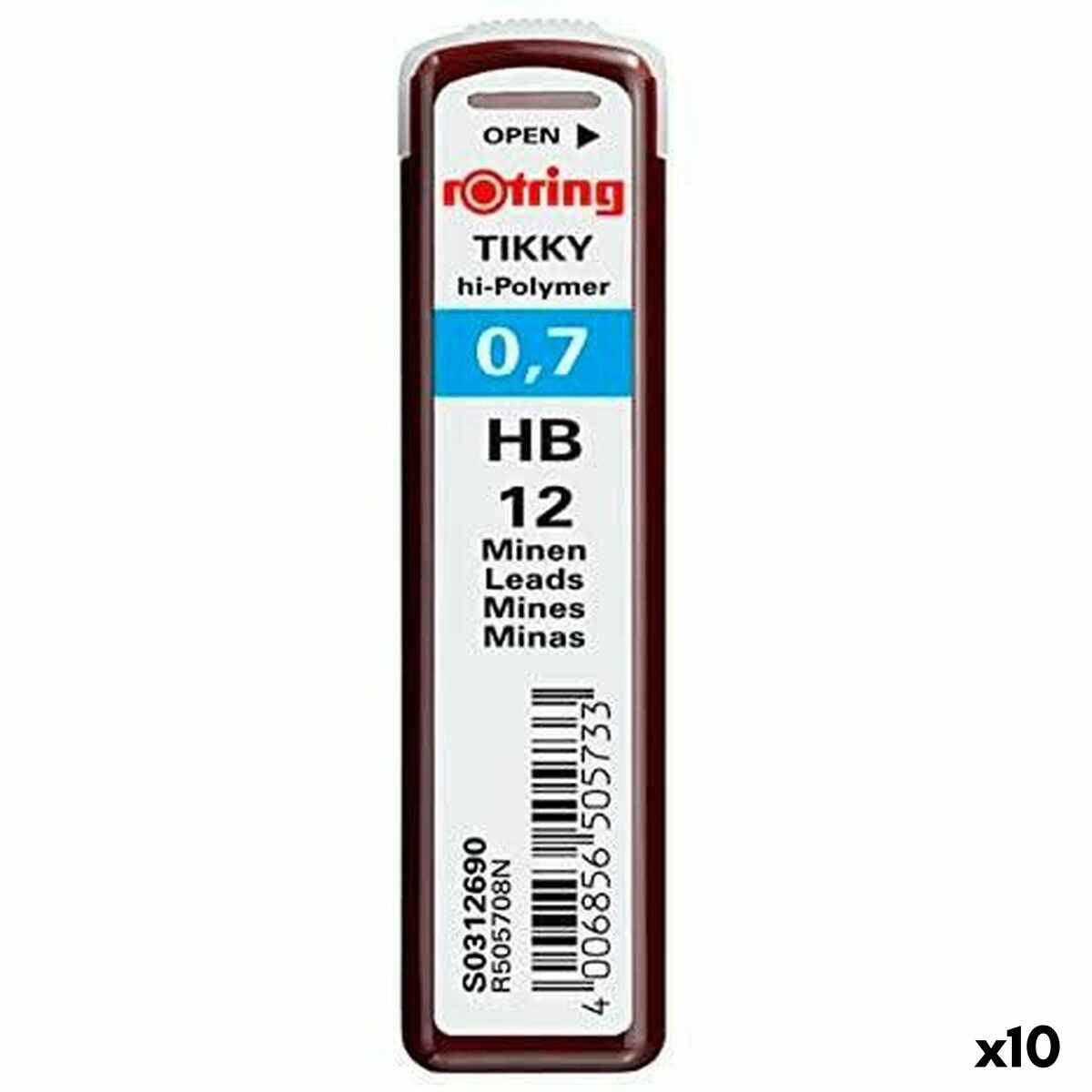 ROtring Mine HB 0,35 Mm Per Portamine | Confezione Da 3 Scatole (36 Mine) | Alta Qualità Polimerica