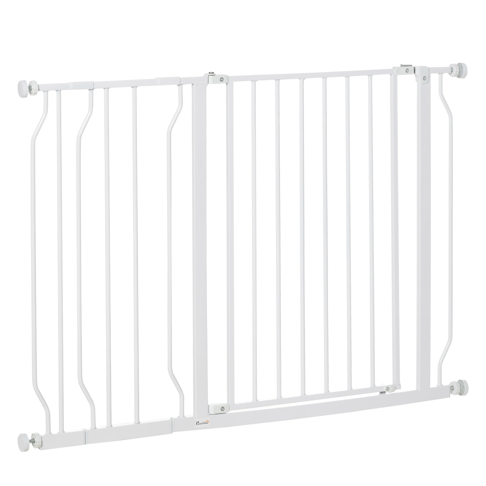 PawHut Barrera de Seguridad Extensible para Perros Valla Protección para  Escaleras y Puertas 113-166x36x71 cm Blanco