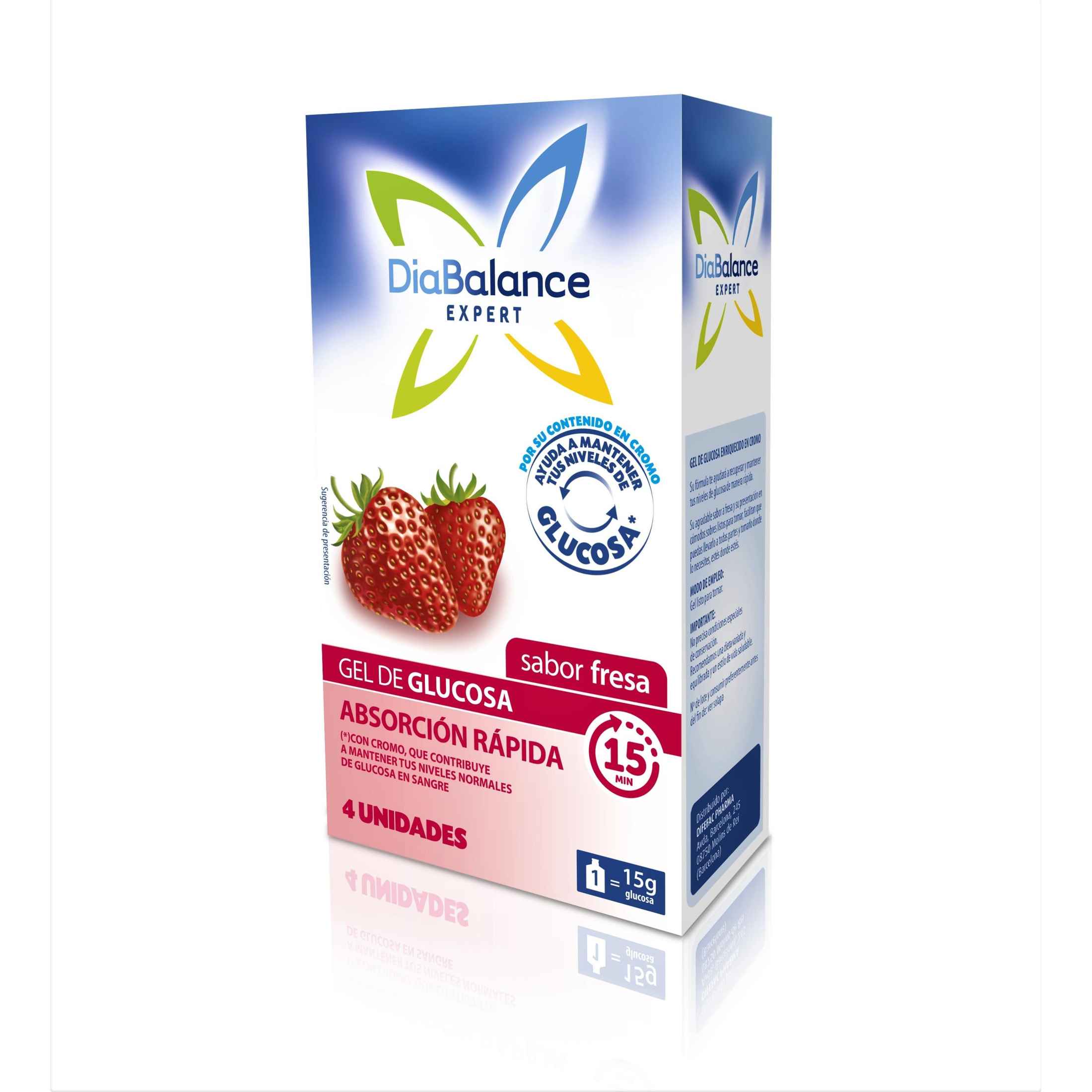 Gel Glucosa Absorción Rápida Sabor Fresa 4 Unidades Fresa Diabalance Miravia 3591