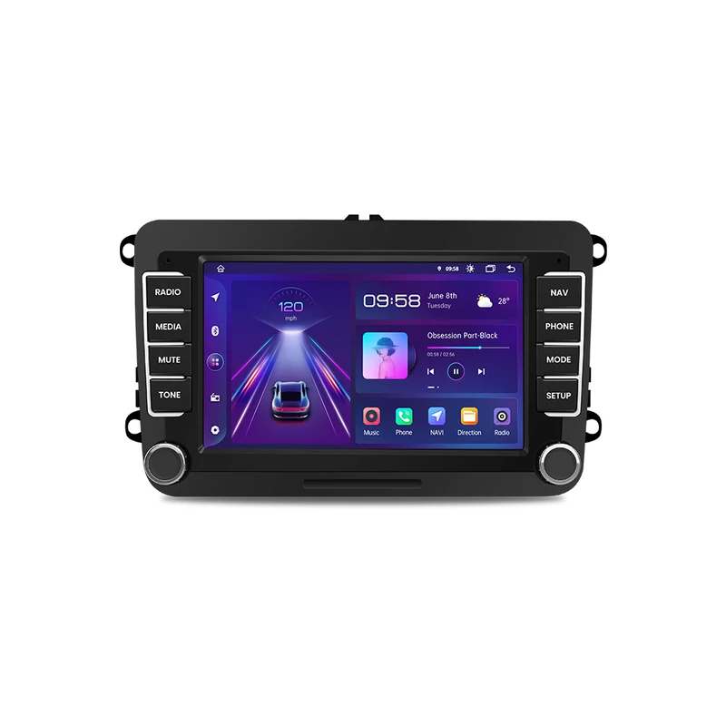NK Auto Radio Coche - 1 DIN - 4x40W - Bluetooth 5.0, Función AUX,  Reproductor MP3 y x2 USB