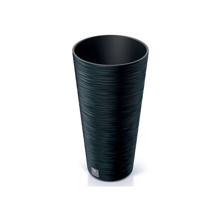 PROSPERPLAST Bloempot FURU Collectie – Scandinavisch Blauw, 30x30x57,5 Cm, 15 Liter, Met Waterreservoir, Reliëf, Voor Binnen En Buiten