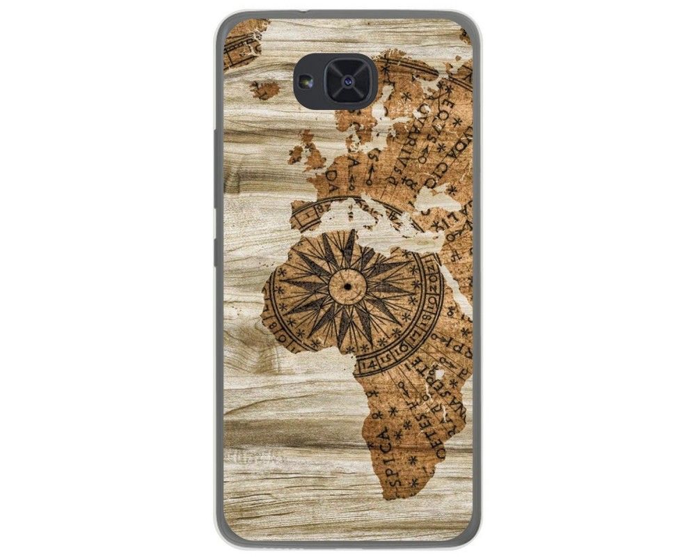 Custodia Per Bq Aquaris U2 / U2 Lite In Silicone Morbido – Motivo Azteco Comic Multicolore – Cover TPU Con Bordo Trasparente