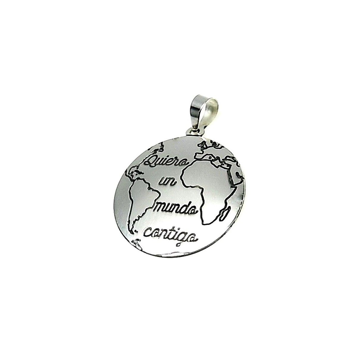 Ciondolo In Argento 925 Circolare 25mm - Personalizzabile Con Incisione Di Nome, Data O Iniziali - Unisex, In Confezione Regalo Con Carta E Adesivi - 3