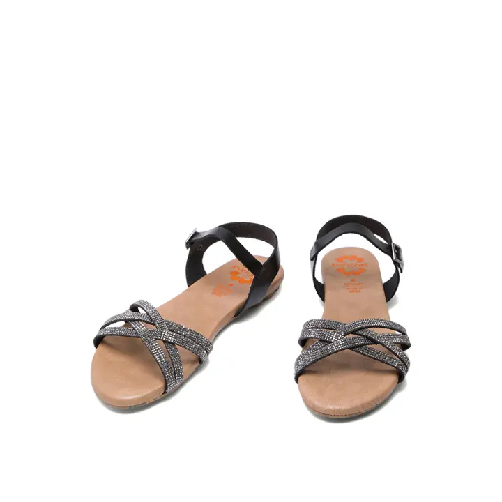 Sandalias porronet negras discount planas