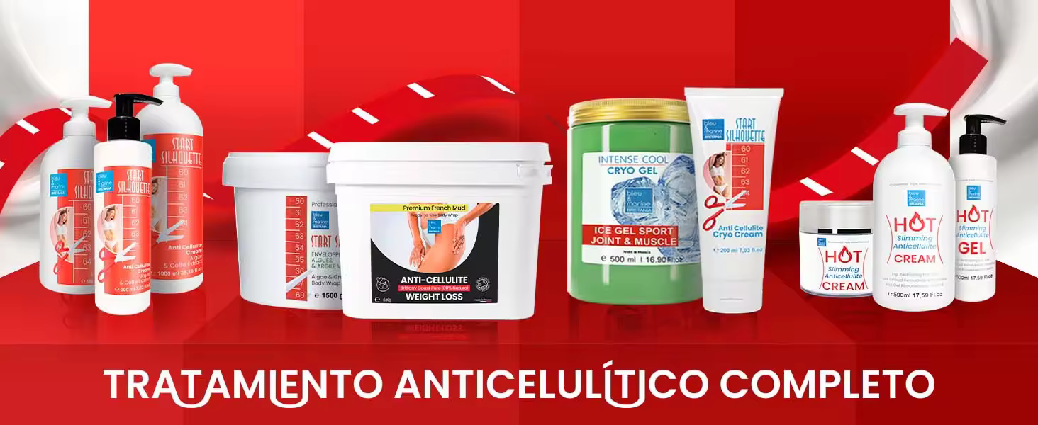 Gel Efecto Calor Anti Celulitis Drenante y Reductor | Hot Gel con Algas, Café y Aceites Esenciales | Moldear la Silueta - bleu & marine Bretania - details 0