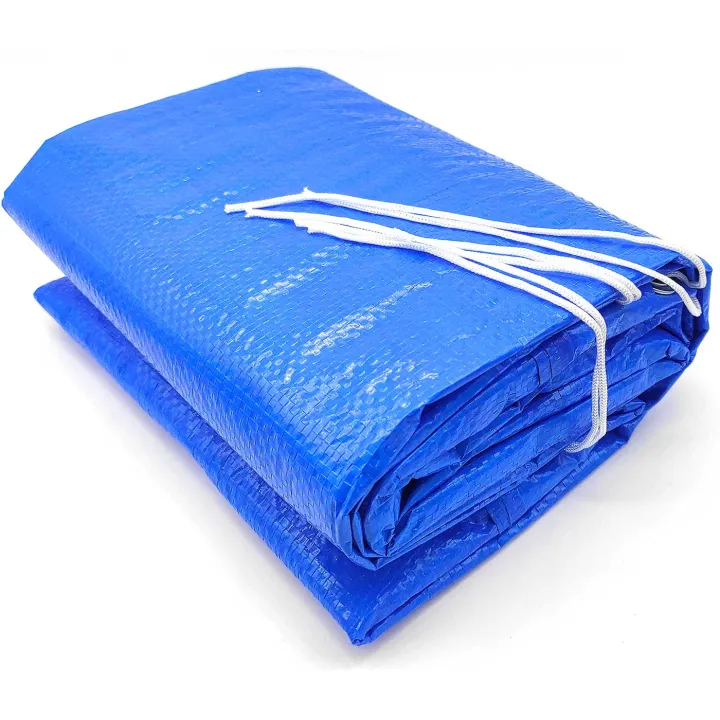 Tradineur - Toldo de polietileno impermeable, lona de protección con ojales  de aluminio, exterior, resistente al desgaste (Azul