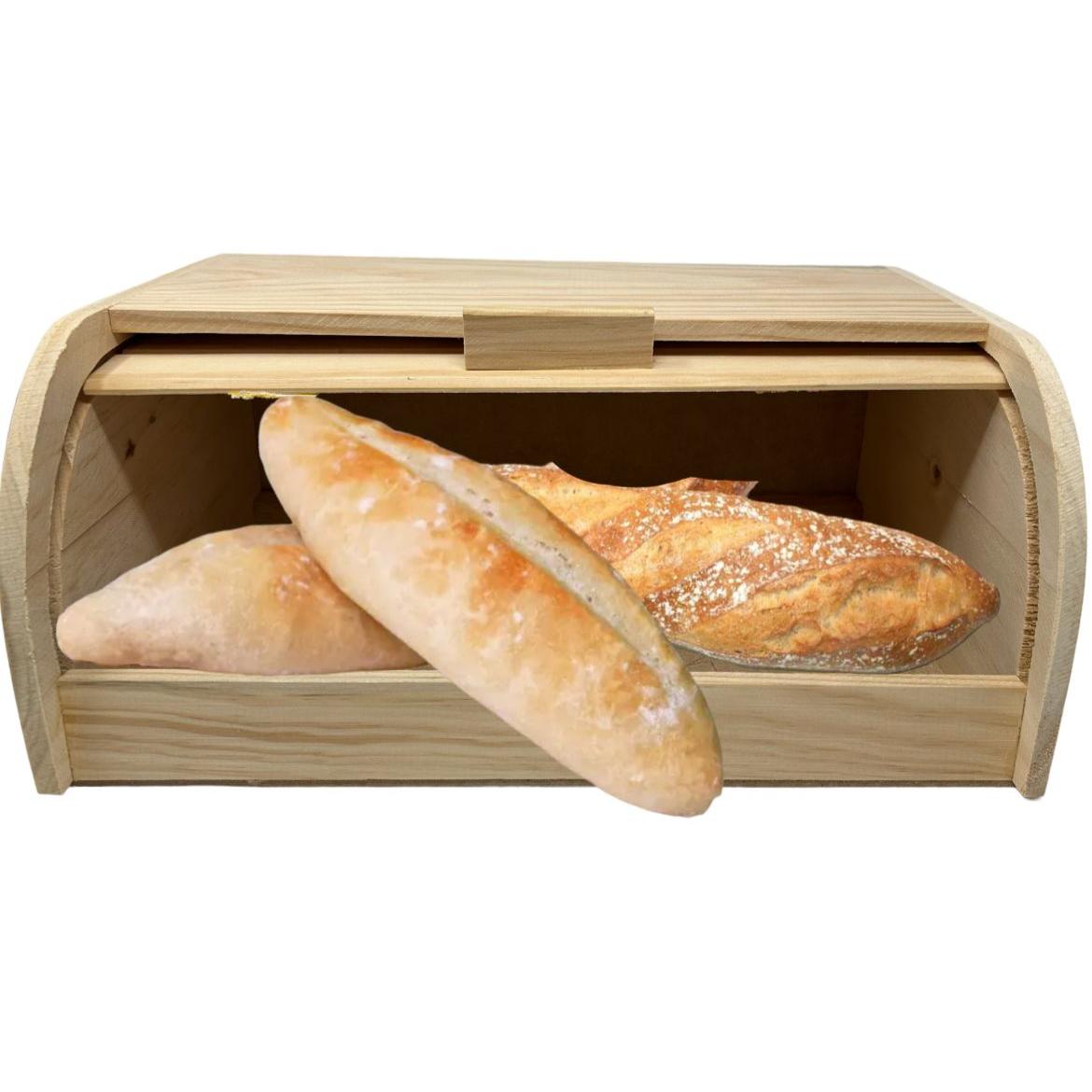 Caja panera con tapa-tabla de bambú para cortar Baguette de Ibili