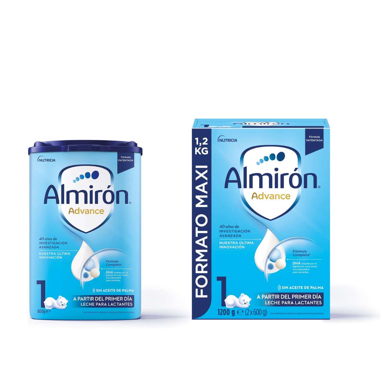 Almirón Advance 1 Leche De Inicio En Polvo, A Partir Del Primer Día, color  Blanco, 1200 g : : Alimentación y bebidas