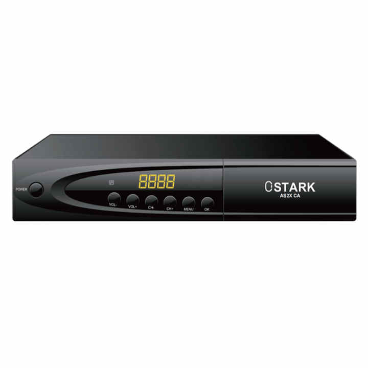 Ostark AS2X CA, Receptor Satélite digital, Con 10 BITS, DVB-S2/S2X, Puerto  scart, RJ45, Ethernet, Dolby, Usb wifi incluido, Dc 12v, Lector de tarjetas  CONAX