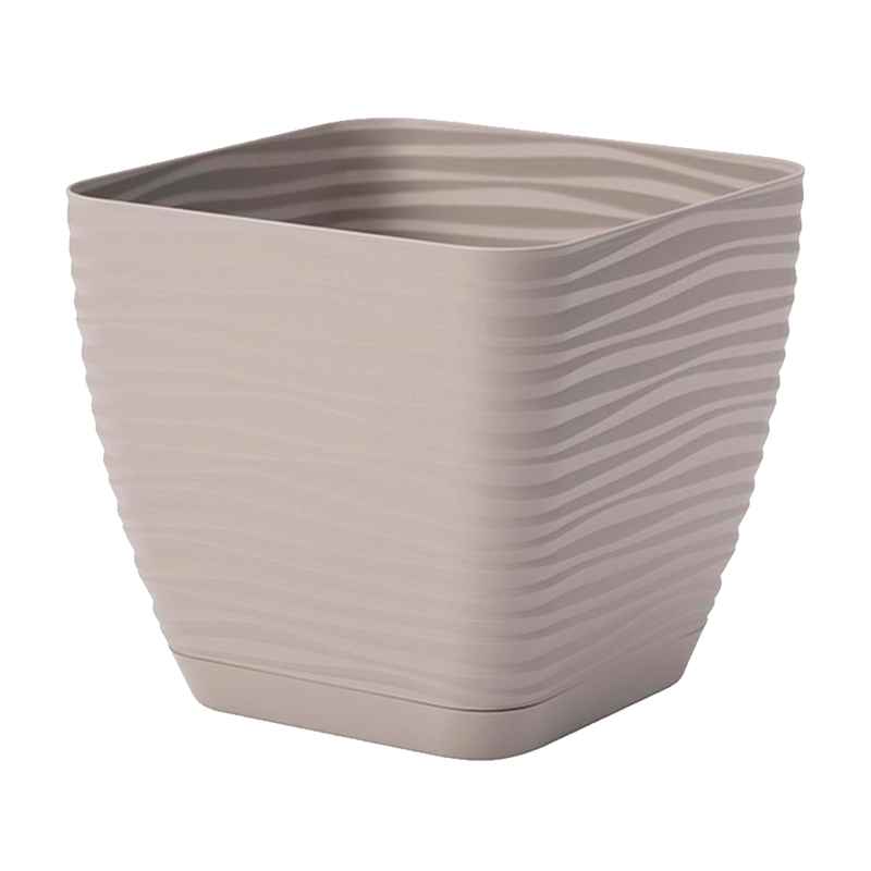 Acan Tradineur Vaso Rotondo In Plastica Per Piante, 30 Cm Grigio, Confezione Da 4, Con Fori Di Drenaggio, Per Esterno E Interno