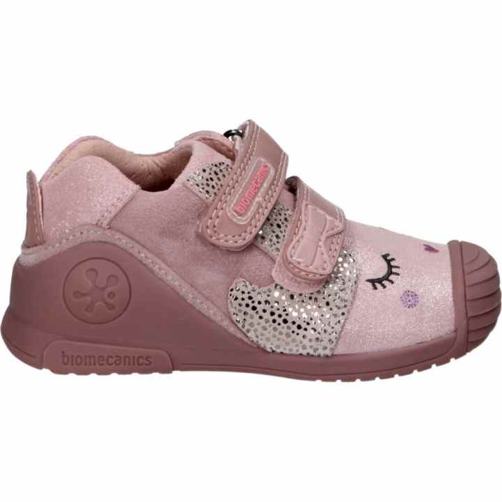 Biomecanics 231006B - Scarpe Bambina Rosa, Numero 29, Chiusura A Strappo, Tacco Piatto, Larghezza Normale