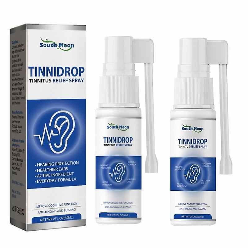 2x 60ml Tinnitus Relief Spray Clean Ear Canal Blockage Improve