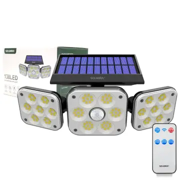 Pack 2 focos solares exterior luz LED blanca c/baliza para jardín Aktive