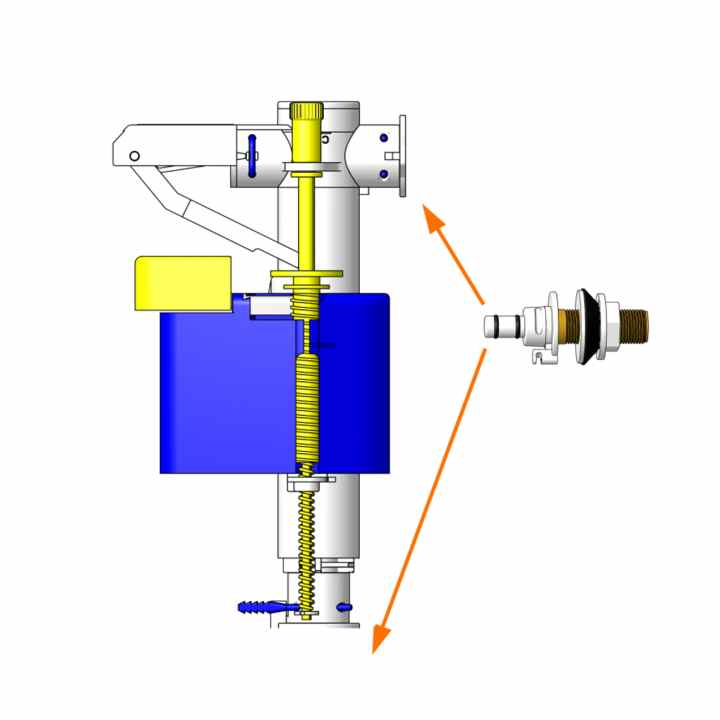 Grifo Flotador Dual Compacto Universal de Cisterna (Mecanismo)
