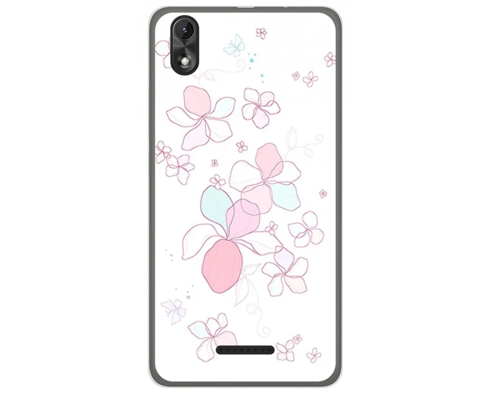 Cover Morbida TPU Per Wiko Lenny 4 Plus – Trasparente Con Fiore Rosa – Antigraffio E Antiurto - 2