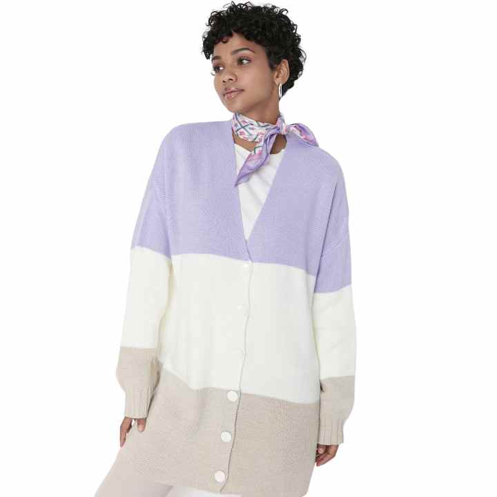 RUGOD Chaqueta De Terciopelo Con Cuello En V Para Mujer, Cárdigan Liso