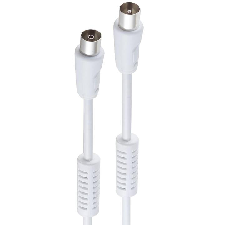 Câble Antenne TV Coaxial 75 Ohm - 2,5 M, Mâle/mâle, Noir, Pour TV, Décodeur, Radio - 3