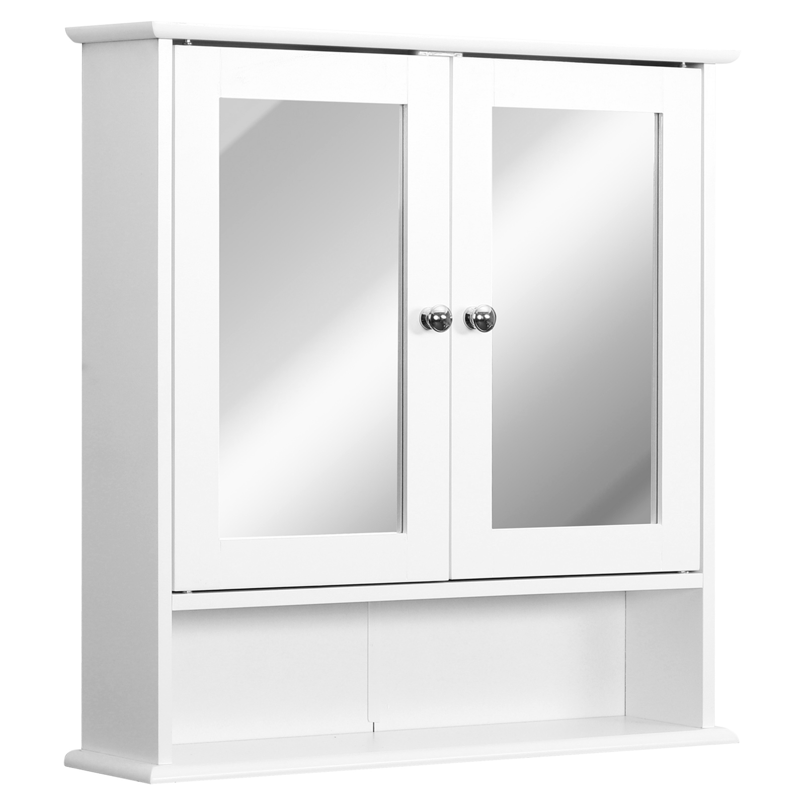 HOMCOM Armario de Baño con Espejo con 2 Puertas y Balda Ajustable Mueble  Colgante de Estilo Moderno 48x14,5x45 cm Blanco