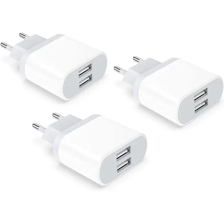 LUOSIKE Cargador USB C de 20W para iPhone con 2 Cables Lightning de 2m,  Adaptador de Corriente con PD y QC, Enchufe de Carga Rápida Compatible con