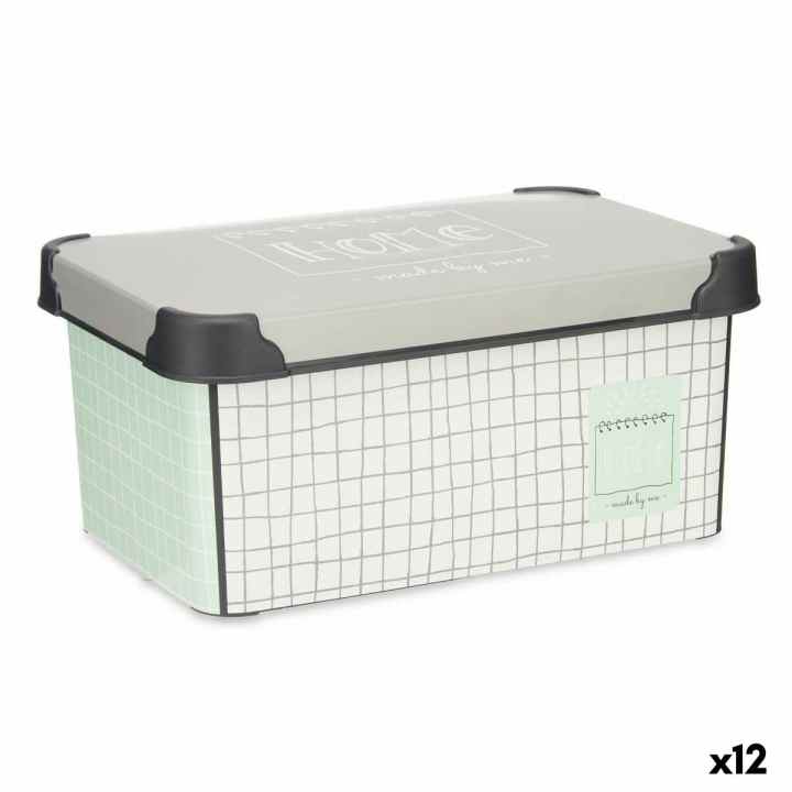 Caja de Almacenaje con Tapa Beige Plástico 13 L 28 x 15 x 39 cm (12  Unidades) 