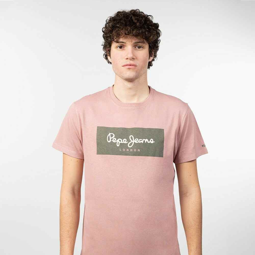 Pepe Jeans Camiseta De Manga Corta Aaron Rosa | Dressinn