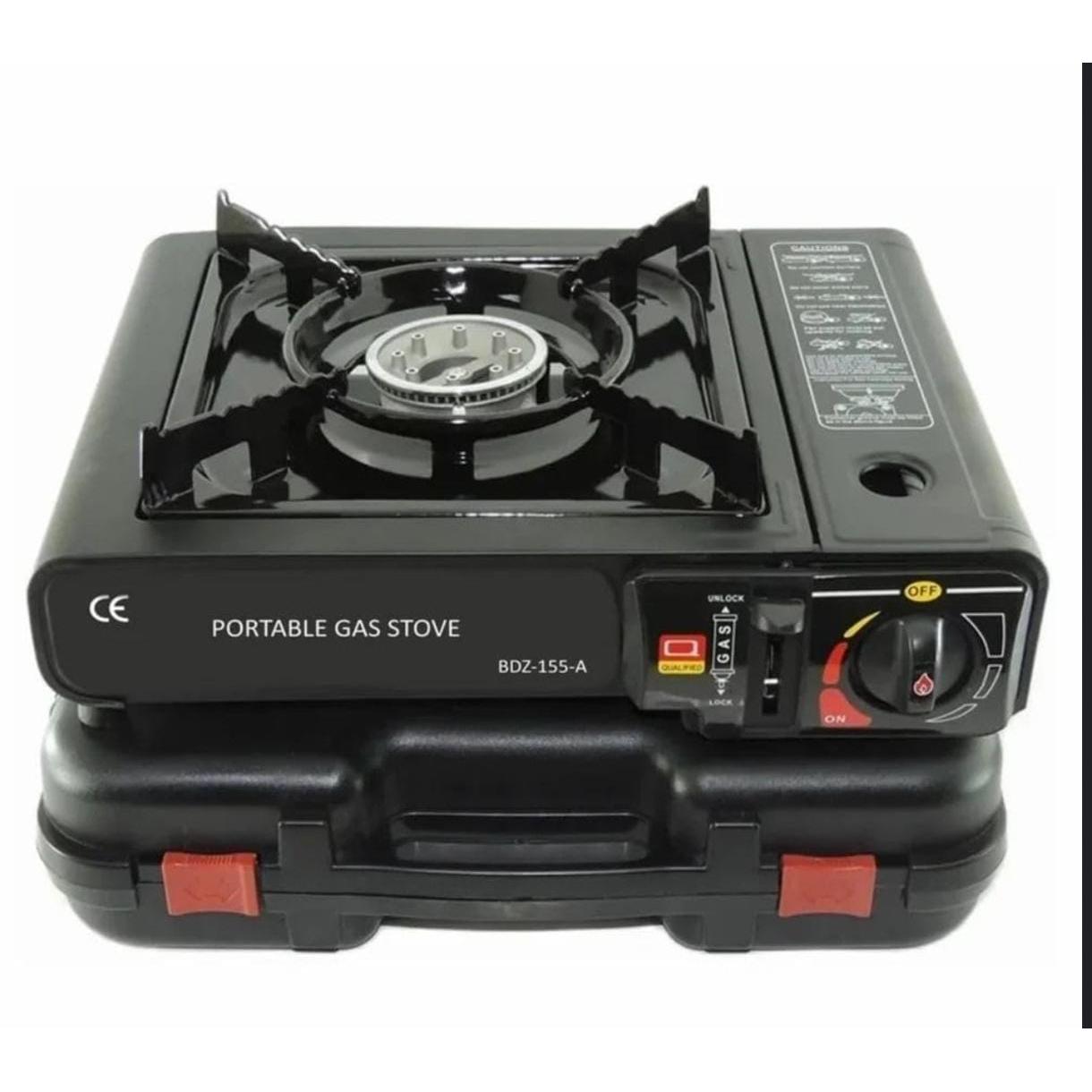 COCINA DE GAS PORTATIL - CAMPING - 1 FUEGO - SOPORTE DE SARTEN ESMALTADO - CAMPINGAS - INCLUYE MALETA - NO INCLUYE LATAS - VALE PARA LATA Y  BUTANO