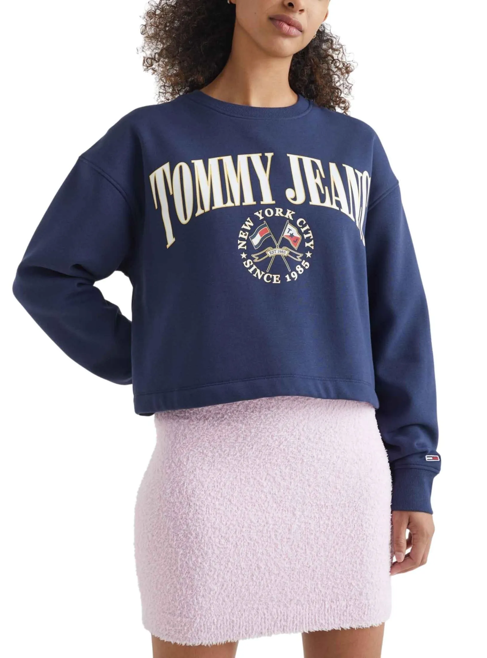 Sudadera Tommy Jeans Crop Mujer Marina |