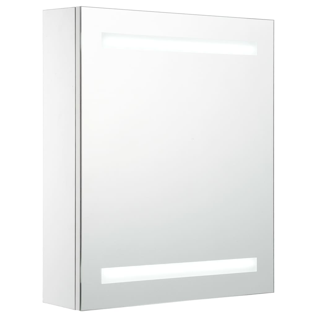 Armario de cuarto de baño con espejo y LED 80x9,5x55 cm