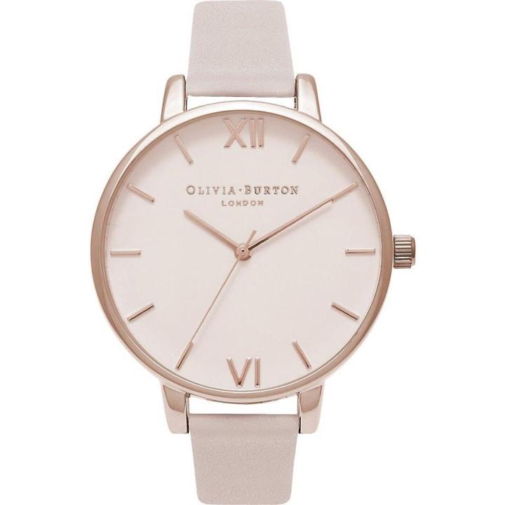Olivia Burton - Orologio Con Cinturino In Pelle Grigio Gesso Con Strass Sul Quadrante Lblue