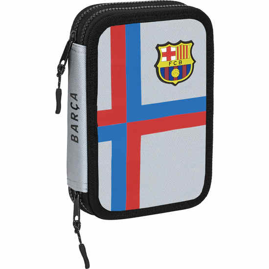 Trousse Scolaire Triple F.C. Barcelone Pour Fille - 3 Compartiments Zippés, 22x12x3 Cm - 5