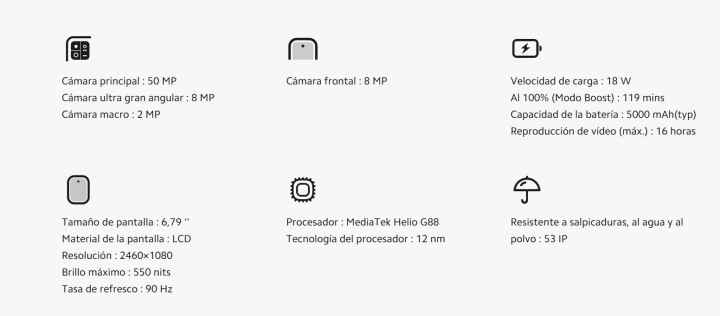 Xiaomi-Redmi 12 versión Global, gran pantalla de 6,79 pulgadas, MediaTek  Helio G88, IP53, cámara