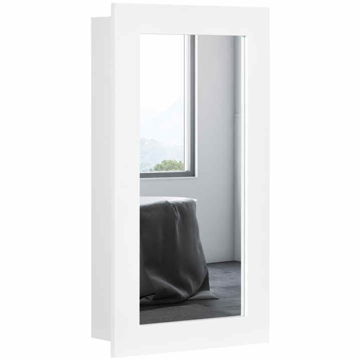 Armario de baño con espejo con 4 puertas kleankin 55x17,5x60 cm gris
