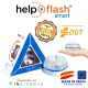 HELP FLASH - luz de emergencia AUTÓNOMA, señal v16 de preseñalización de peligro y linterna, homologada, normativa DGT, V16, con base imantada, activa - 41
