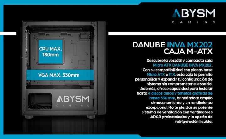 UNYkach Mir 100 Caja ATX Gaming Cristal Templado Lateral y 4 Ventiladores  ARGB Negra