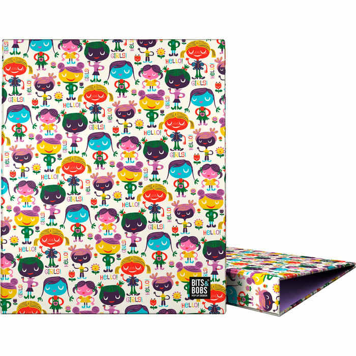 Classeur A4 Grafoplás Motif Cats Bits & Bobs Pop Up - 4 Anneaux Mixtes 25 Mm, FSC, Plastifié Soft Touch - Parfait Pour L'École