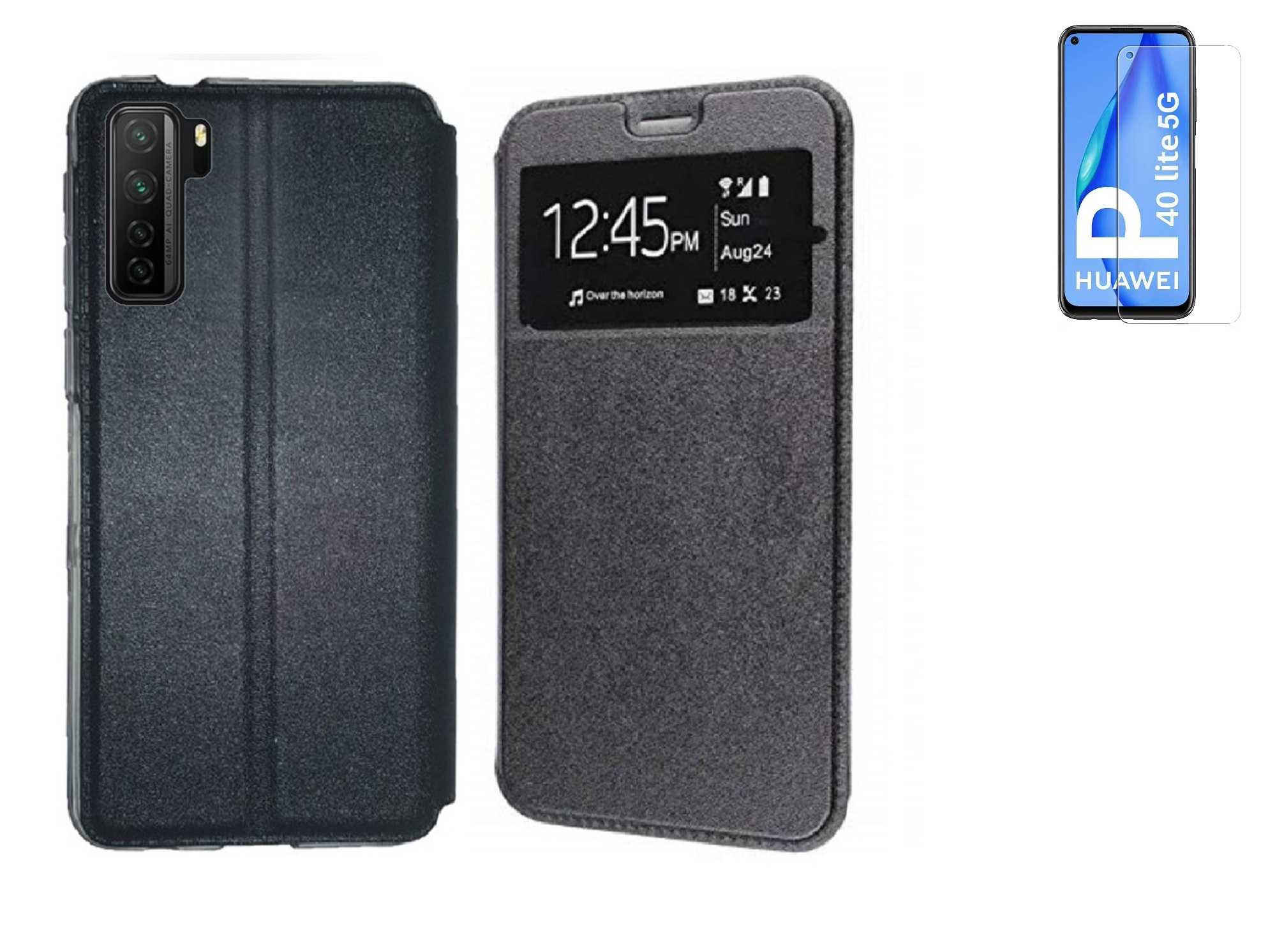Custodia Portafoglio FMPCUON Per Huawei P40 Lite 5G - Pelle PU, Flip Con Slot Carte E Supporto, Rosso/Blu